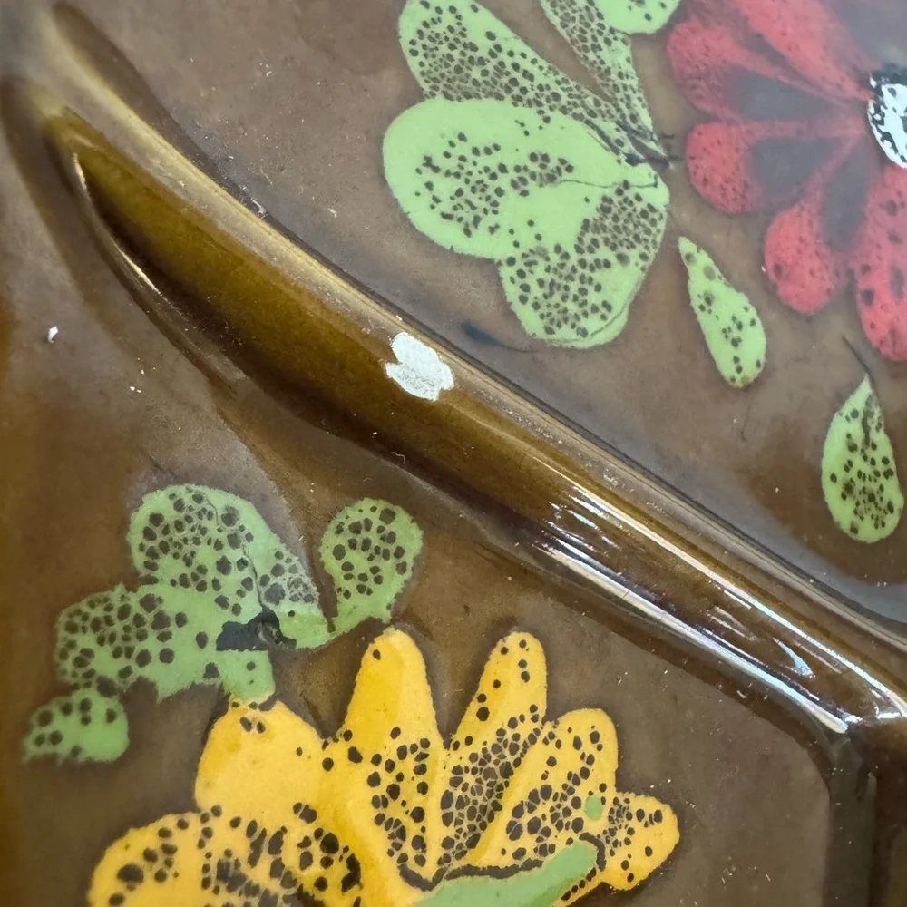 Vintage Italian Floral Divided Plate - Picture 4 of 6